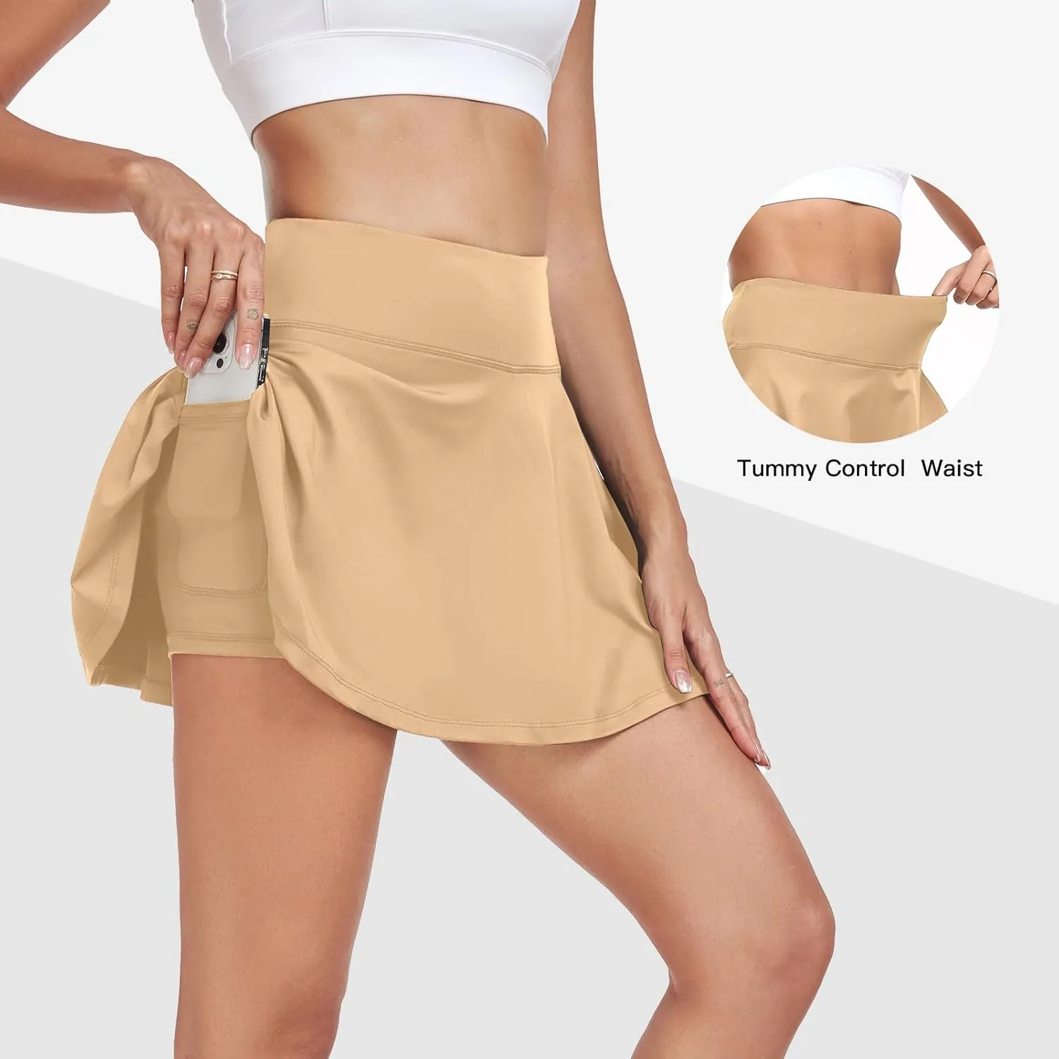 Womens Flowy Tennis Golf Skirts Built in Shorts Active Athletic Exercise Sports Workout Wear Skirts Skorts for Women