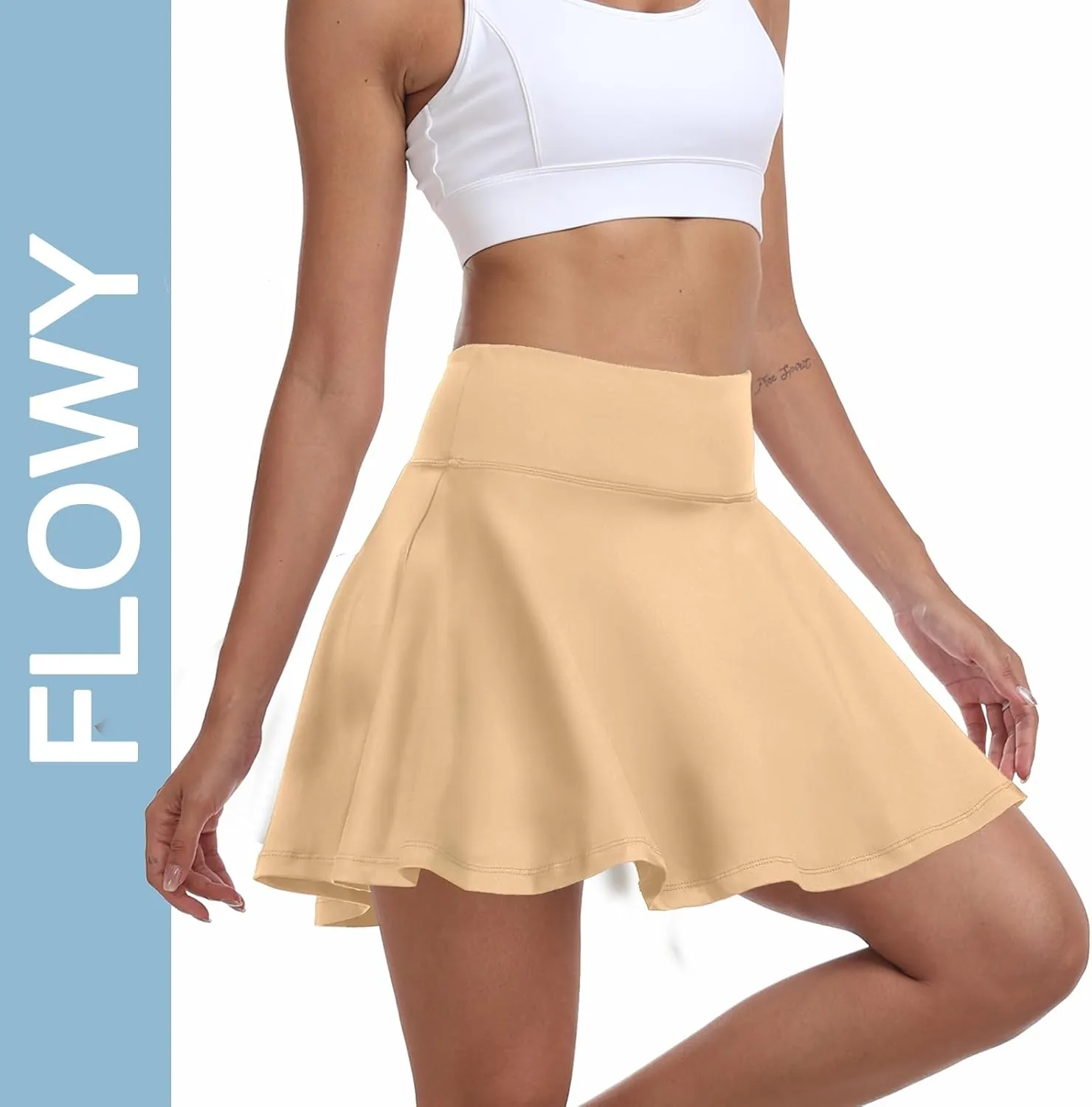 Womens Flowy Tennis Golf Skirts Built in Shorts Active Athletic Exercise Sports Workout Wear Skirts Skorts for Women