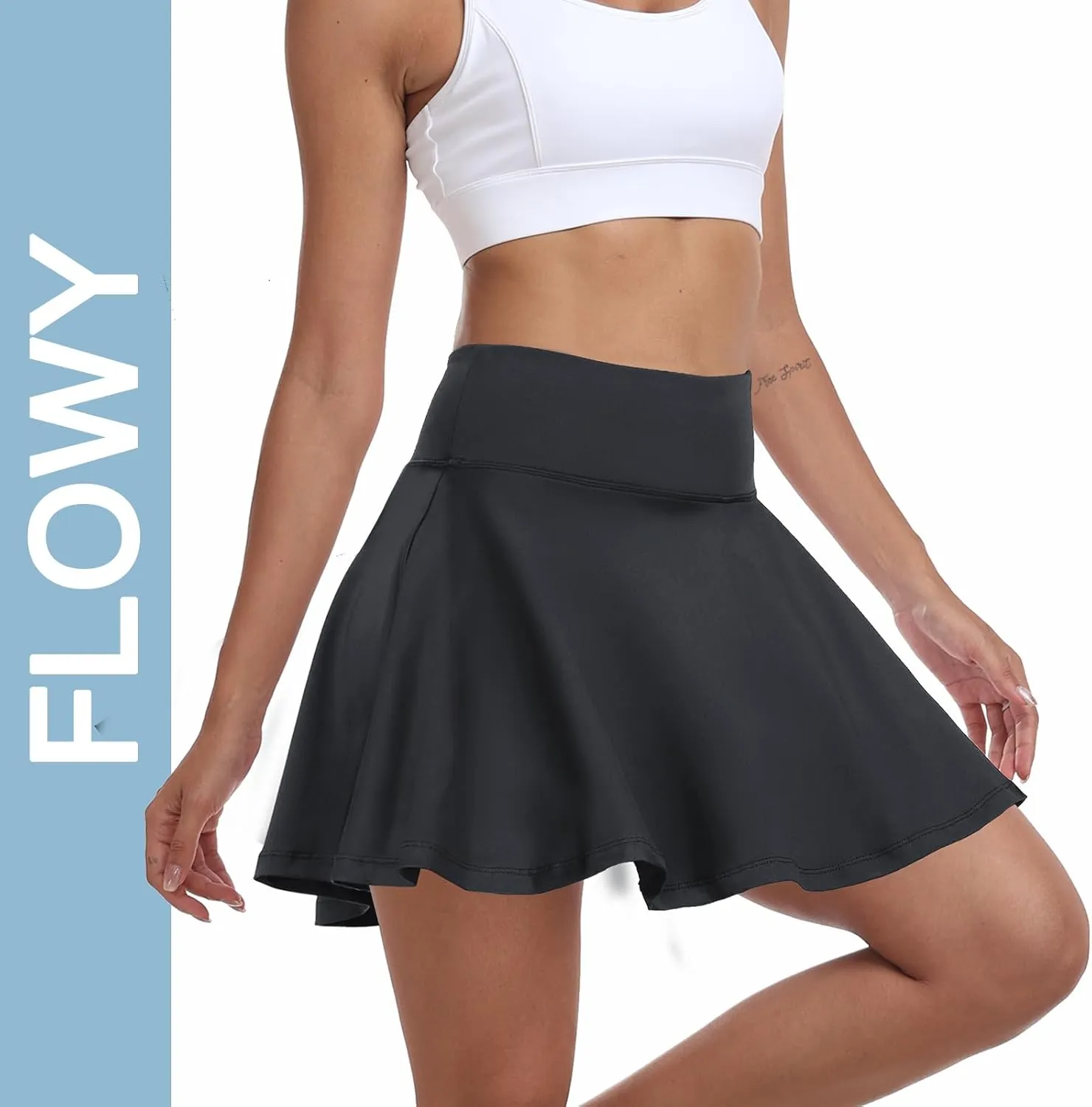 Womens Flowy Tennis Golf Skirts Built in Shorts Active Athletic Exercise Sports Workout Wear Skirts Skorts for Women