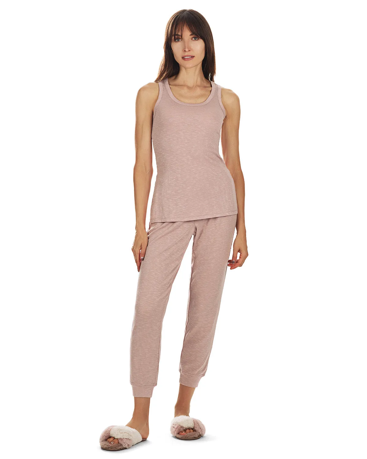 Women's Soft Rib Slub Knit Comfort Slouch Leggings