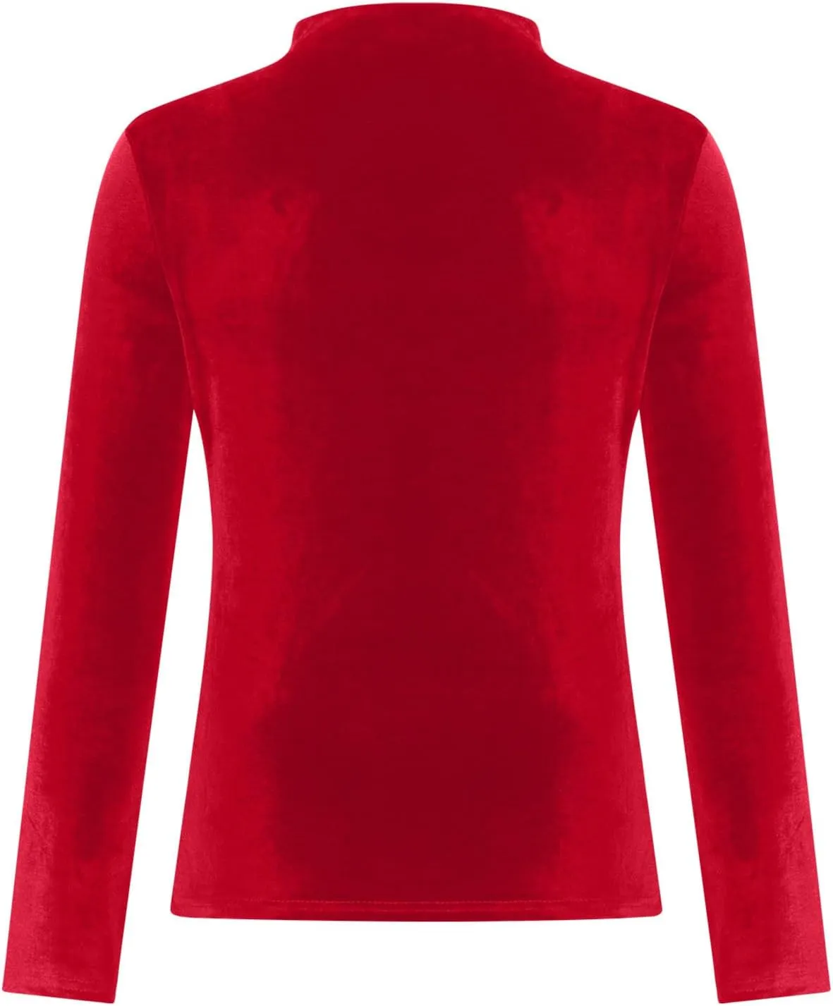 Women's Turtleneck Velvet Blouses Long Sleeve Ruched Slim Fit Shirts Velour Tops Solid Color Casual Pullover Tunics