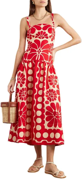 Yoskog Women Spaghetti Strap Sleeveless Dress Summer Floral Print Backless Party Dress for Vacation Cocktail Beach Streetwear