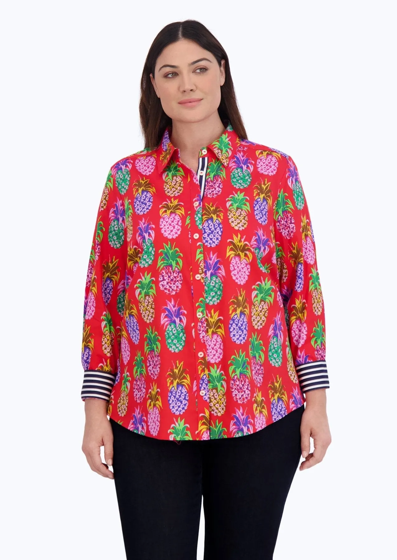 Zoey Plus No Iron Pineapple Shirt